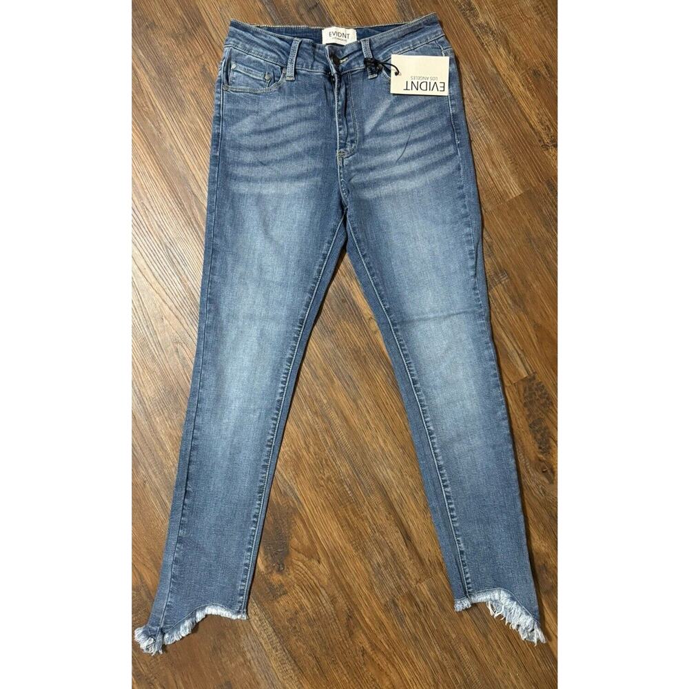 Anthropologie Evidnt Los Angeles Verona Skinny crop ankle Shark Bite Hem Size 26 - Picture 9 of 10